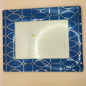 Papyrus Navy and Silver Mirrored Geometric Picture Frame, Holds 5x7 Photo
